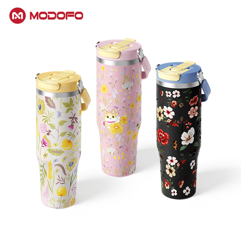 Gelas Terisolasi MODOFO 40oz dengan Sedotan untuk Pendinginan dan Isolasi