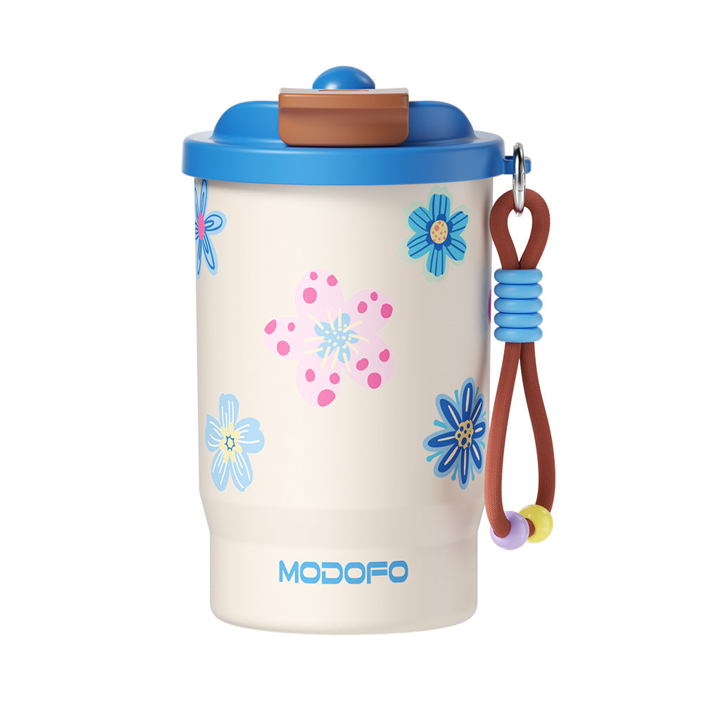Blue Rhyme Blooms — Cangkir Kopi MODOFO 500ml Termos Seri Bloom Joy