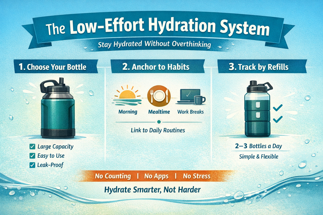 easy hydration system 3 step routine bottle habit tracking simple method