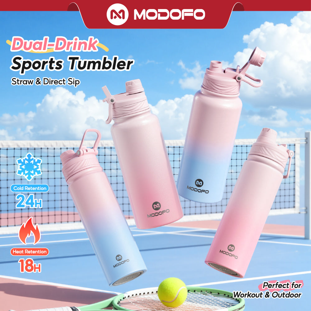 MODOFO 700ml Sports Bottle Insulated Tumbler with Straw Stainless
