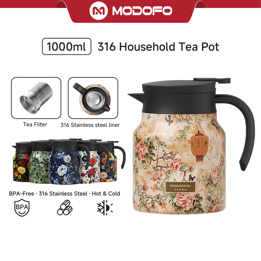 MODOFO 316 Constant Temperature Stainless Steel Teapot Multi-function Stewing Universal 1000ML Large Capacity