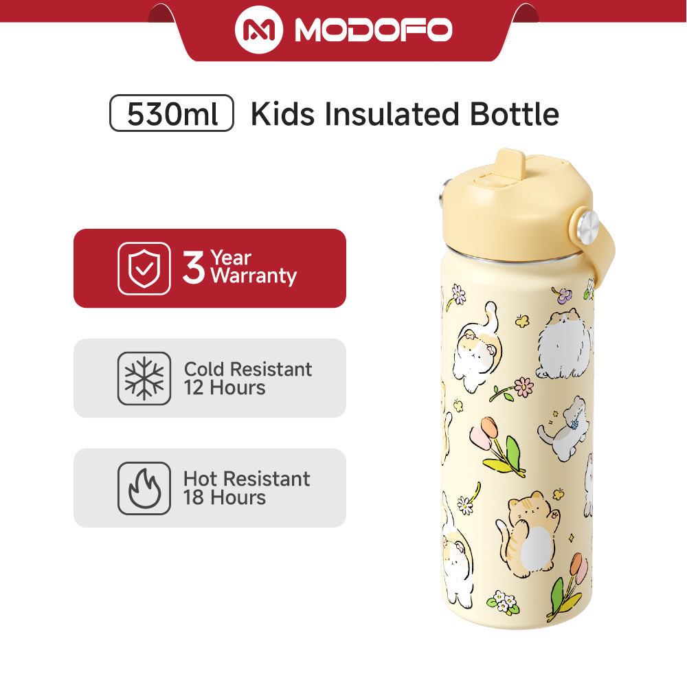 FAFA BEAUTY & MODOFO Featured 530ML/18oz Cat Cartoon Cute Print Thermos Cup