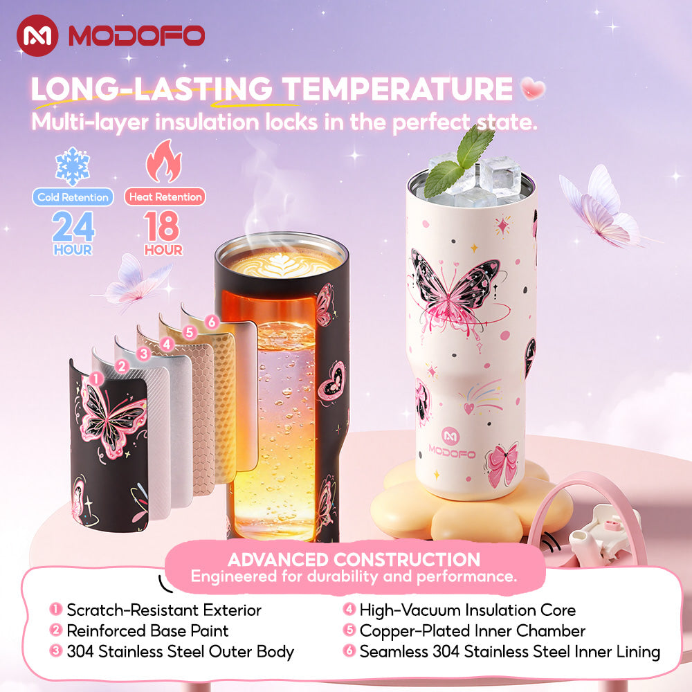 MODOFO Sweet Series❤ Straw Tumbler 304 SUS Thermos