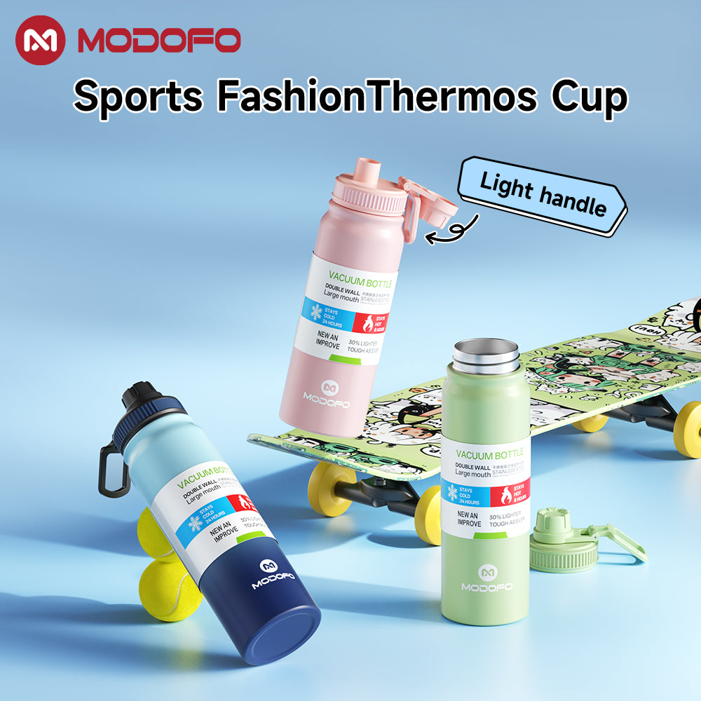 MODOFO 1000ml stainless steel portabel olahraga cangkir cangkir air minum kelas besar