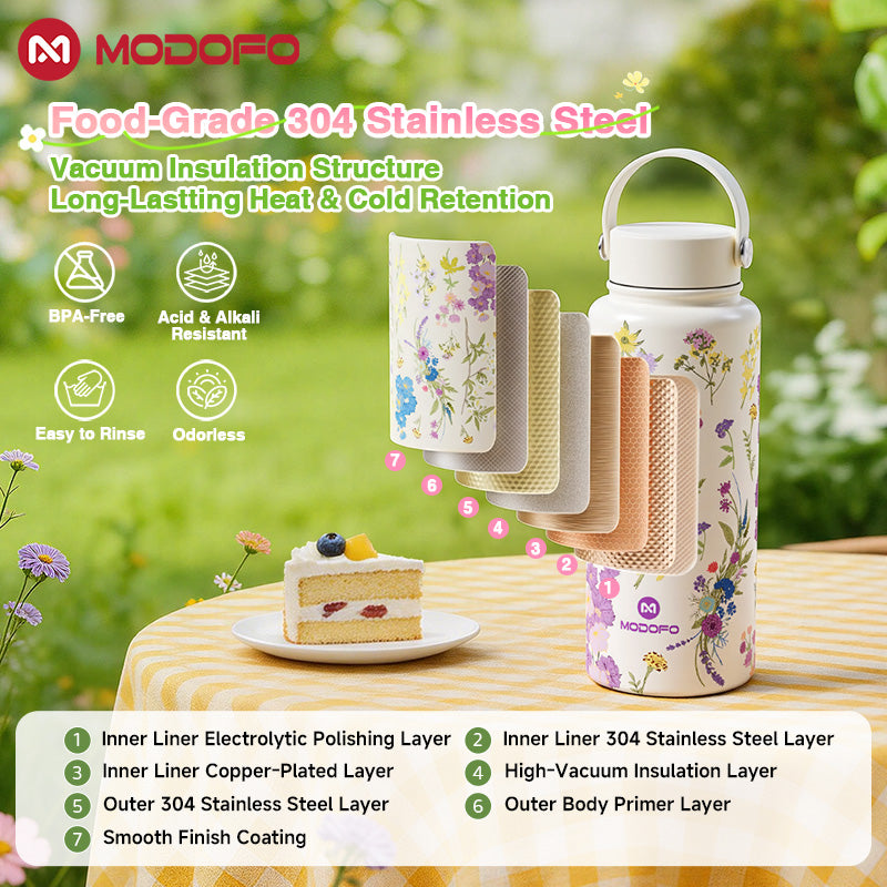 MODOFO 1000ml Insulated Tumbler with Straw – Everyday Thermal Bottle