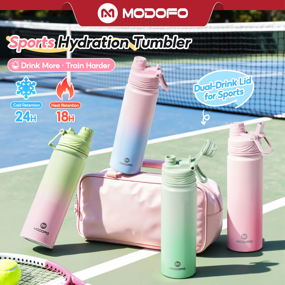 MODOFO 700ml Sports Bottle Insulated Tumbler with Straw Stainless