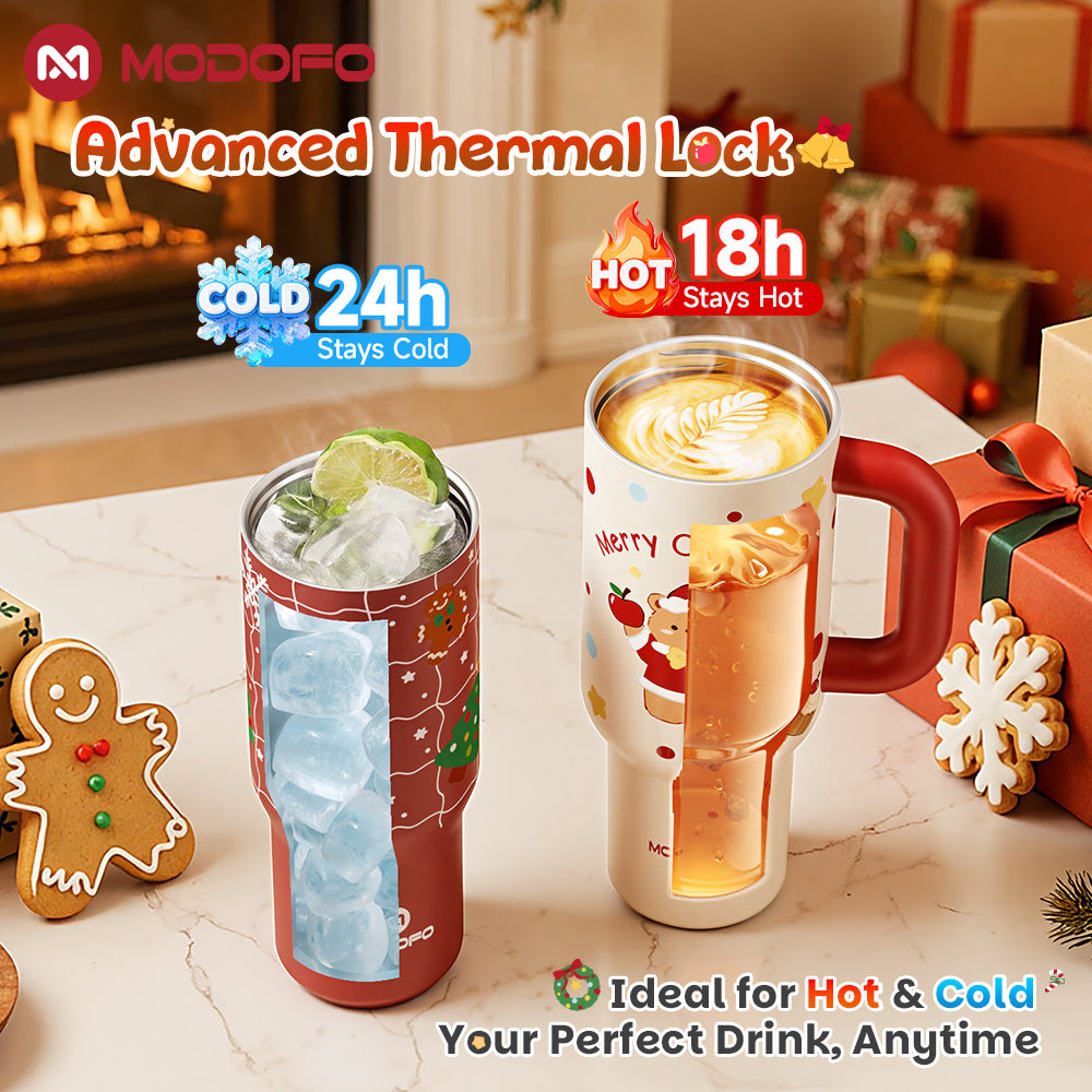MODOFO Christmas Series Insulated Tumbler with Straw Kids Tumbler-Christmas limited