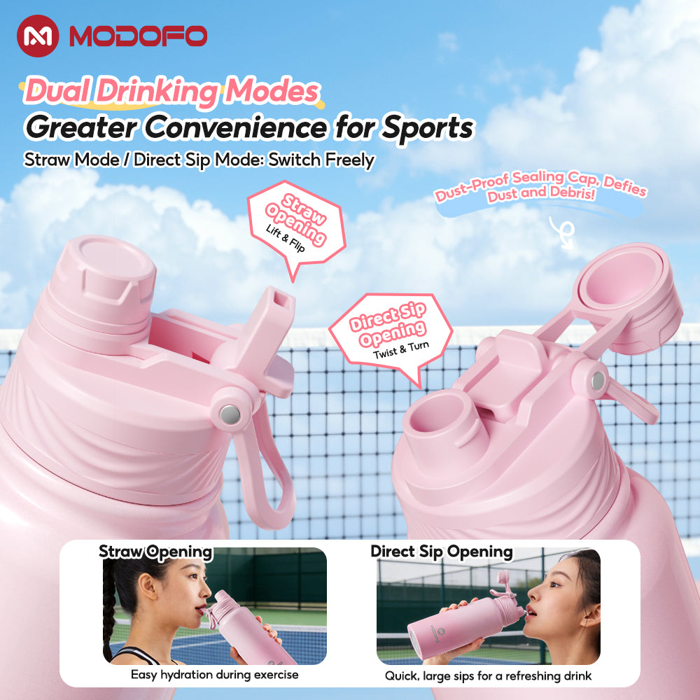 MODOFO 700ml Sports Bottle Insulated Tumbler with Straw Stainless