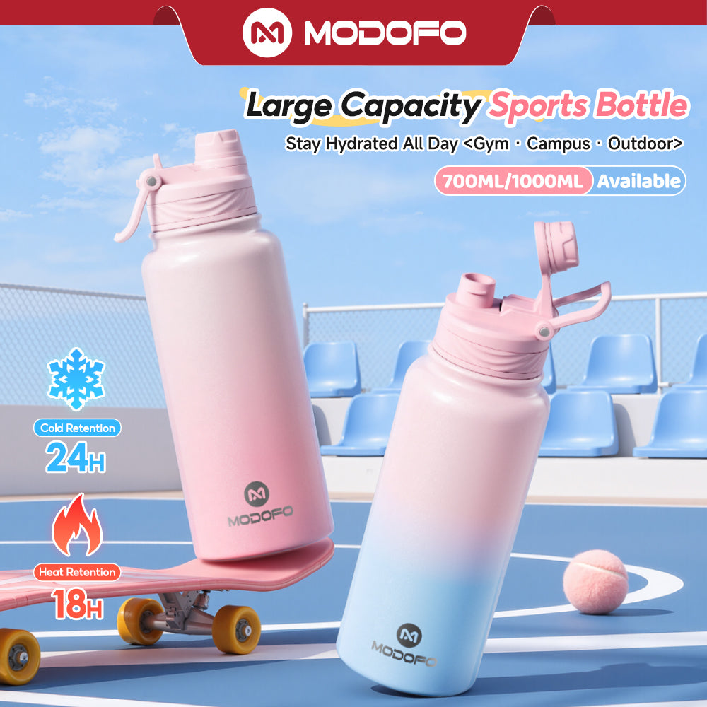 MODOFO 700ml Sports Bottle Insulated Tumbler with Straw Stainless