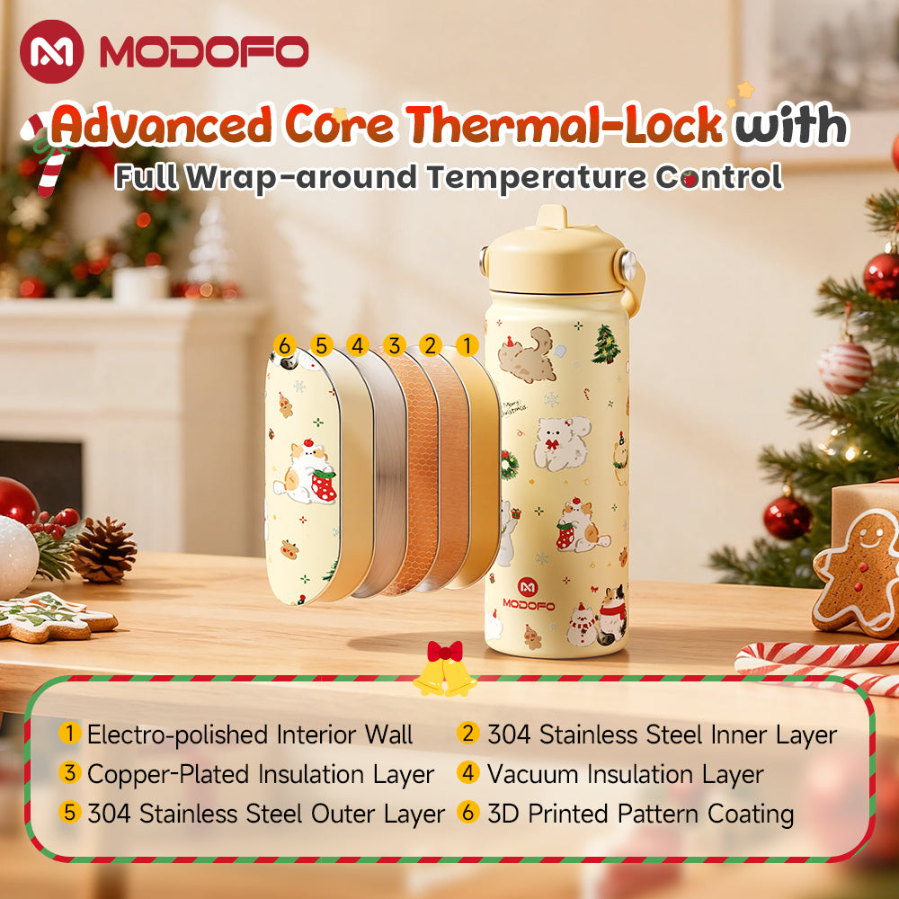 MODOFO Christmas Series Insulated Tumbler with Straw Kids Tumbler-Christmas limited