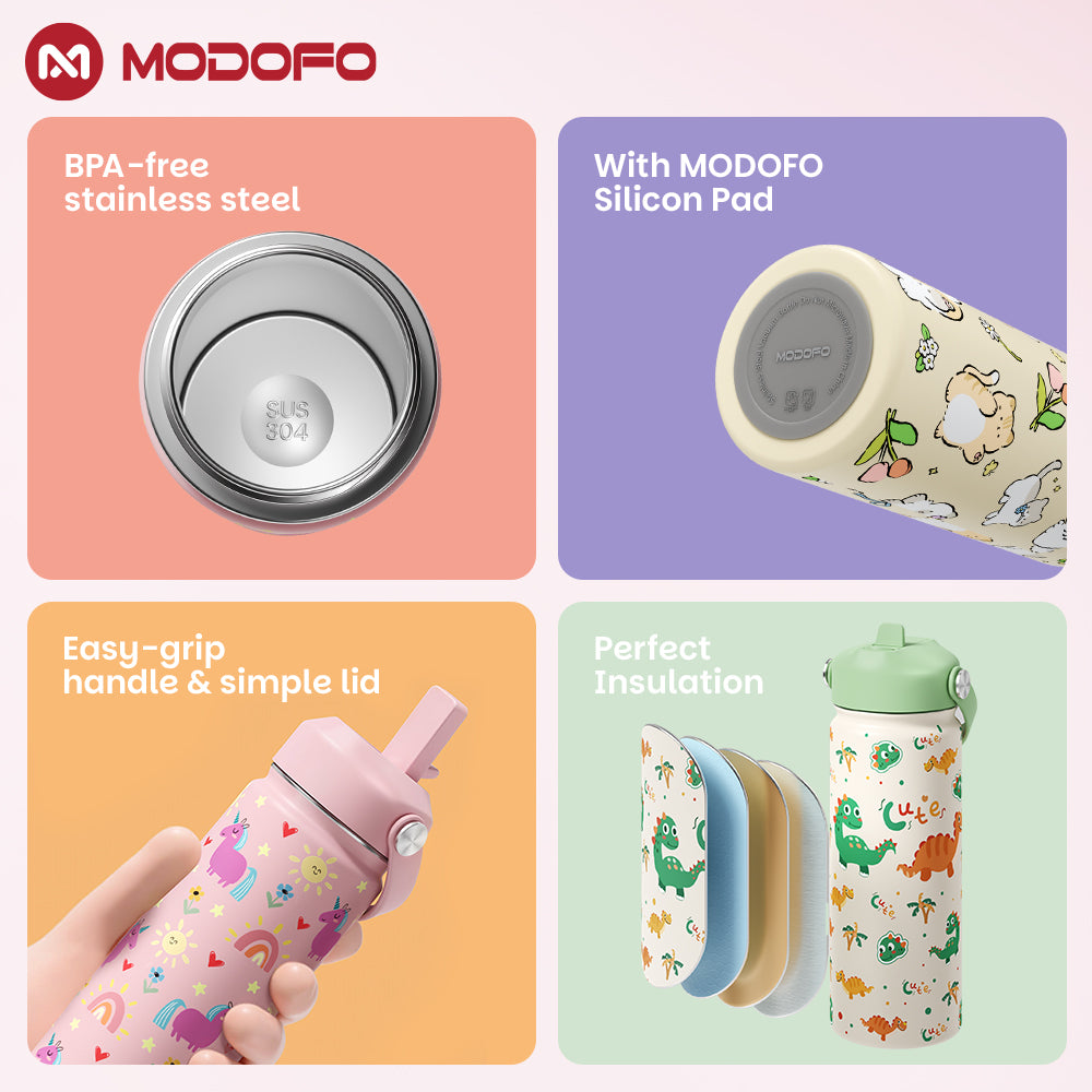 FAFA BEAUTY & MODOFO Featured 530ML/18oz Cat Cartoon Cute Print Thermos Cup