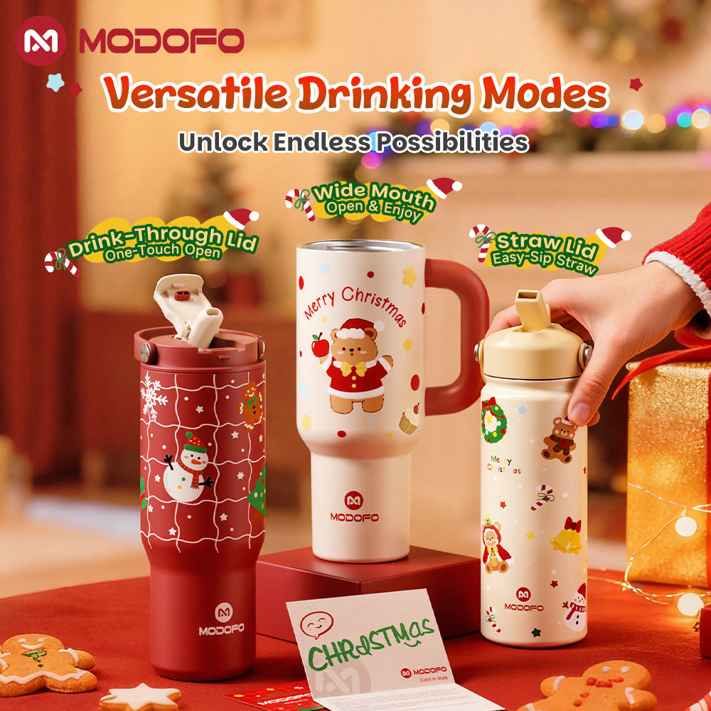 MODOFO Christmas Series Insulated Tumbler with Straw Kids Tumbler-Christmas limited