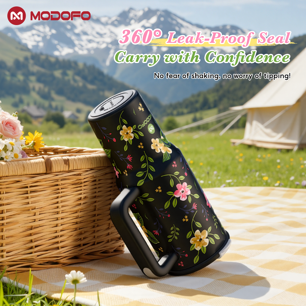 Tumbler Berinsulasi MODOFO 40 oz dengan Sedotan | Botol Stainless Steel Kapasitas Besar 1200 ml