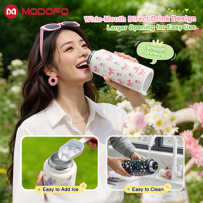 MODOFO 1000ml Insulated Tumbler with Straw – Everyday Thermal Bottle