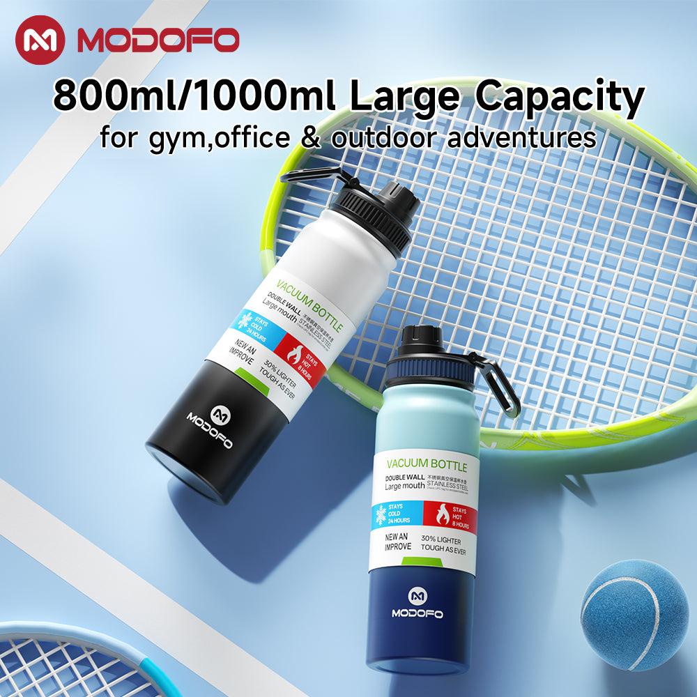 MODOFO 1000ml stainless steel portabel olahraga cangkir cangkir air minum kelas besar