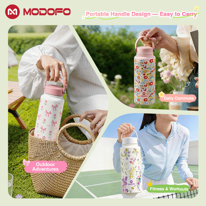 MODOFO 1000ml Insulated Tumbler with Straw – Everyday Thermal Bottle