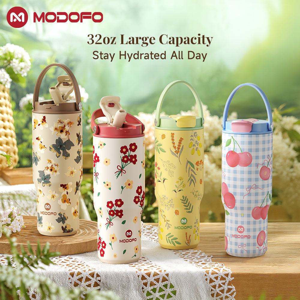 MODOFO 32 oz Select Drinking Tumbler dengan Sedotan Pantul