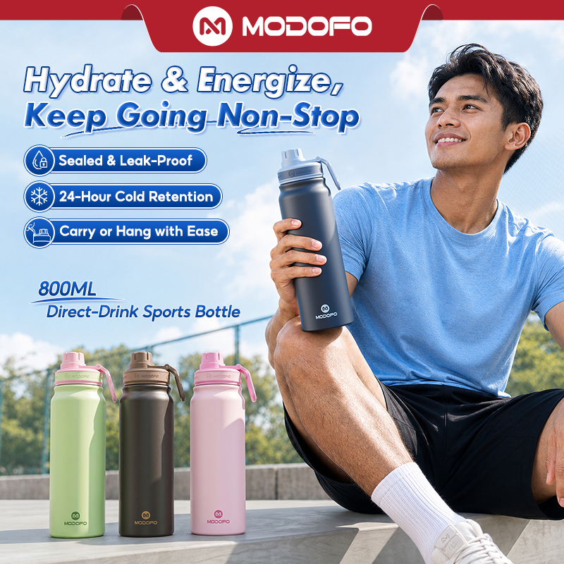 MODOFO Stainless Steel Vacuum Insulated Sports Water Bottle