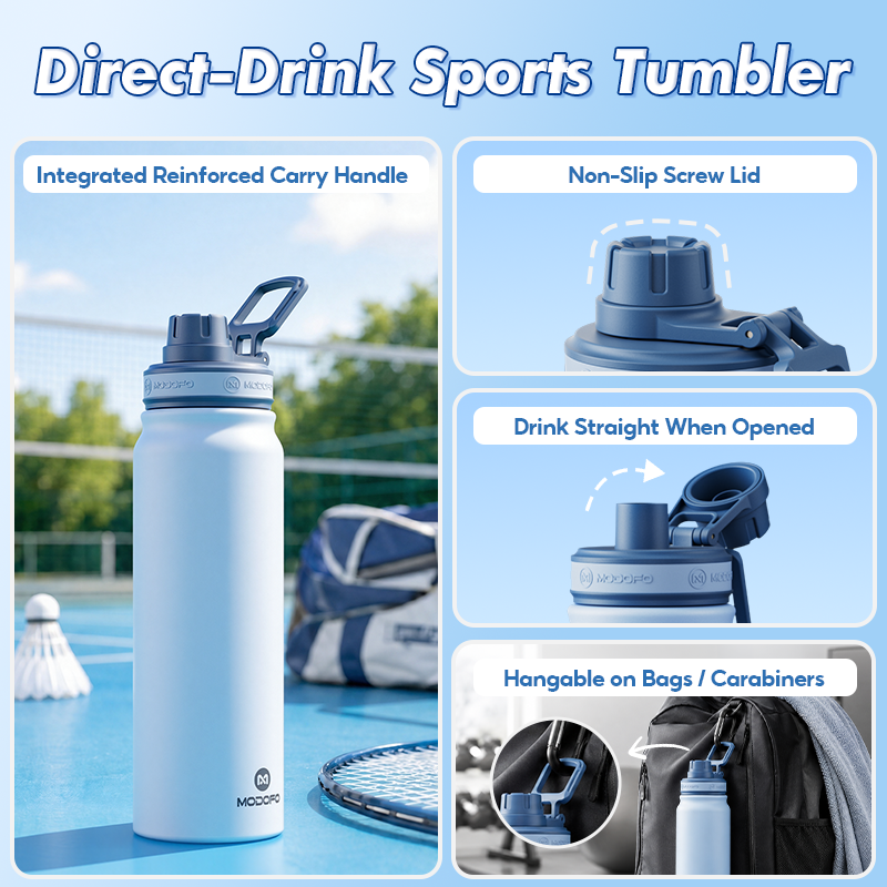 MODOFO Stainless Steel Vacuum Insulated Sports Water Bottle