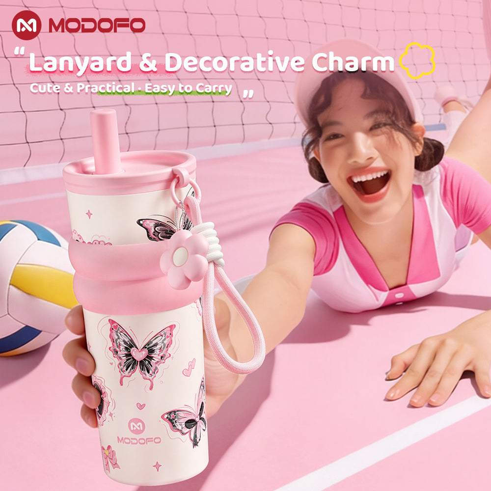 MODOFO 710ml Vacuum Insulated Tumbler with Tea Strainer | 316 Stainless Steel | Hot & Cold Thermal Bottle