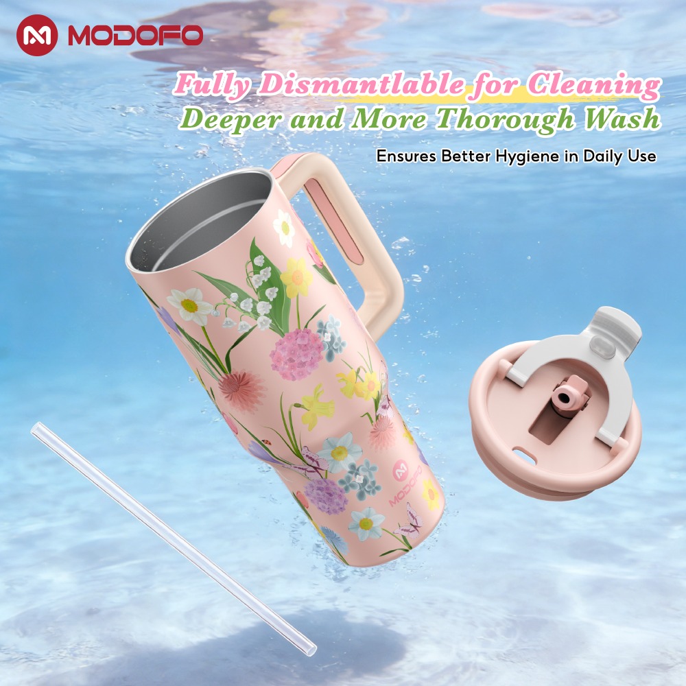 Tumbler Berinsulasi MODOFO 40 oz dengan Sedotan | Botol Stainless Steel Kapasitas Besar 1200 ml