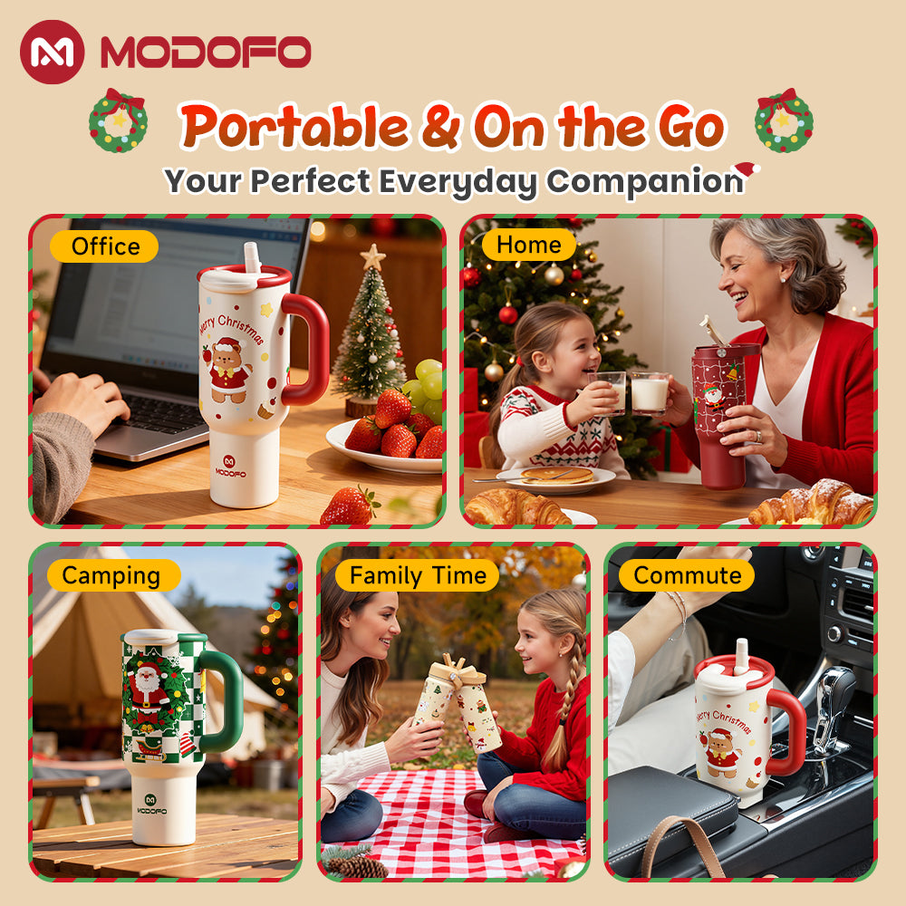 MODOFO Christmas Series Insulated Tumbler with Straw Kids Tumbler-Christmas limited
