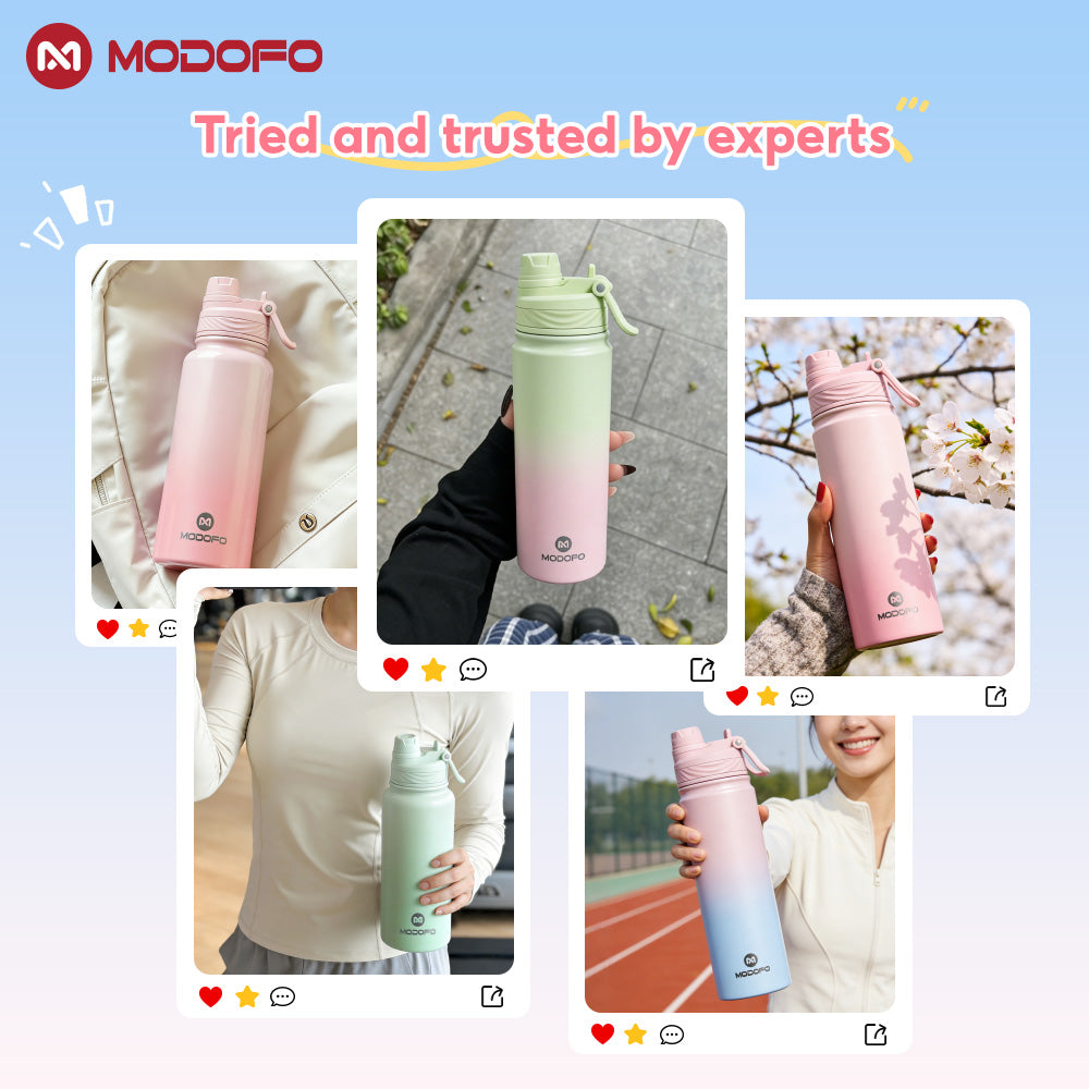 MODOFO 700ml Sports Bottle Insulated Tumbler with Straw Stainless