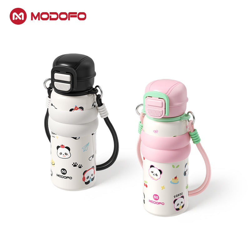 MODOFO Panda Series 530ml Kids Insulated Tumbler with Straw | Stainless Steel Thermos Bottle