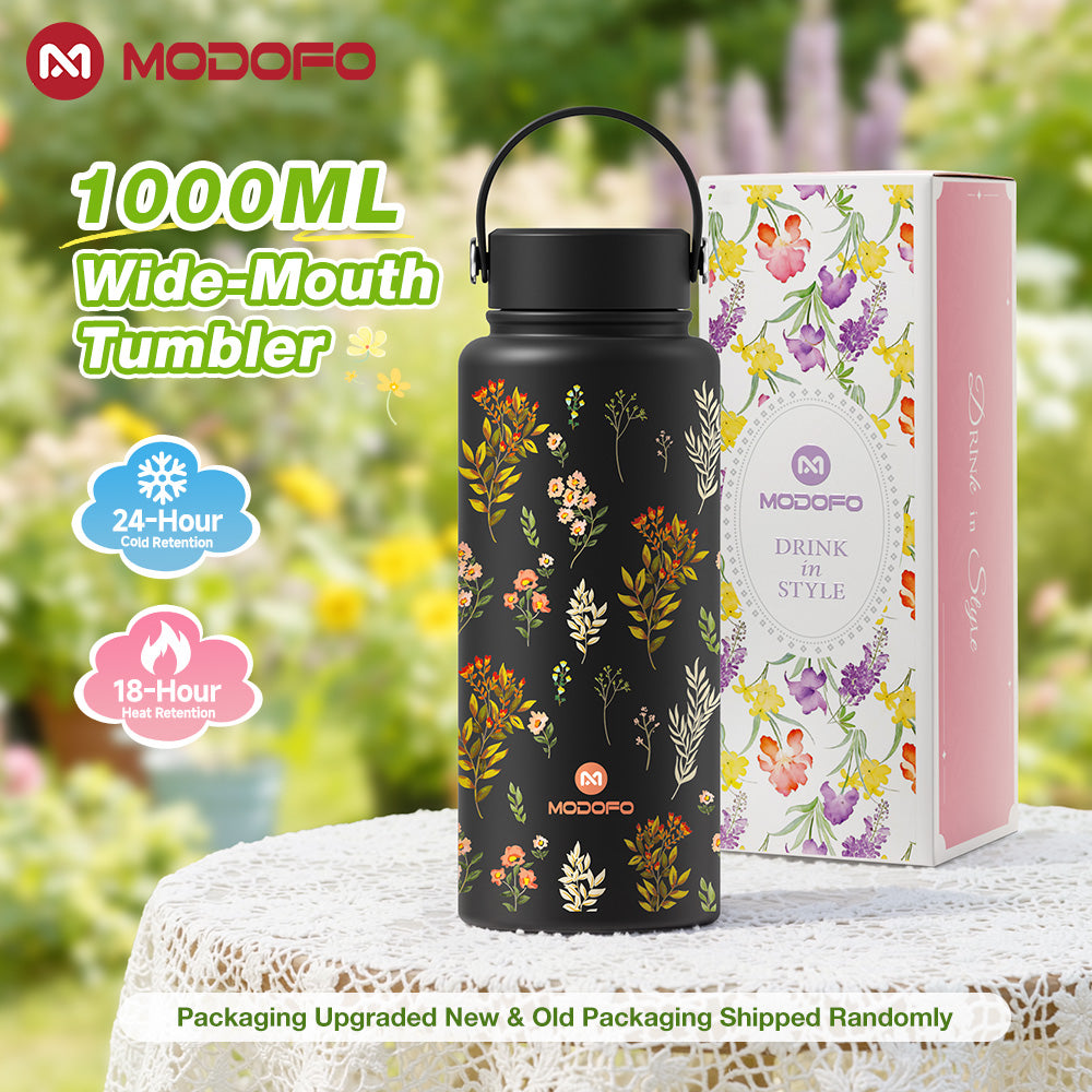 MODOFO 1000ml Insulated Tumbler with Straw – Everyday Thermal Bottle