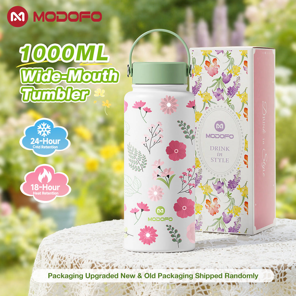 MODOFO 1000ml Insulated Tumbler with Straw – Everyday Thermal Bottle