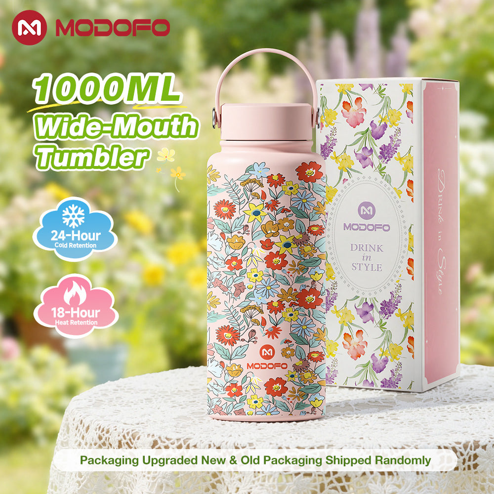 MODOFO 1000ml Insulated Tumbler with Straw – Everyday Thermal Bottle
