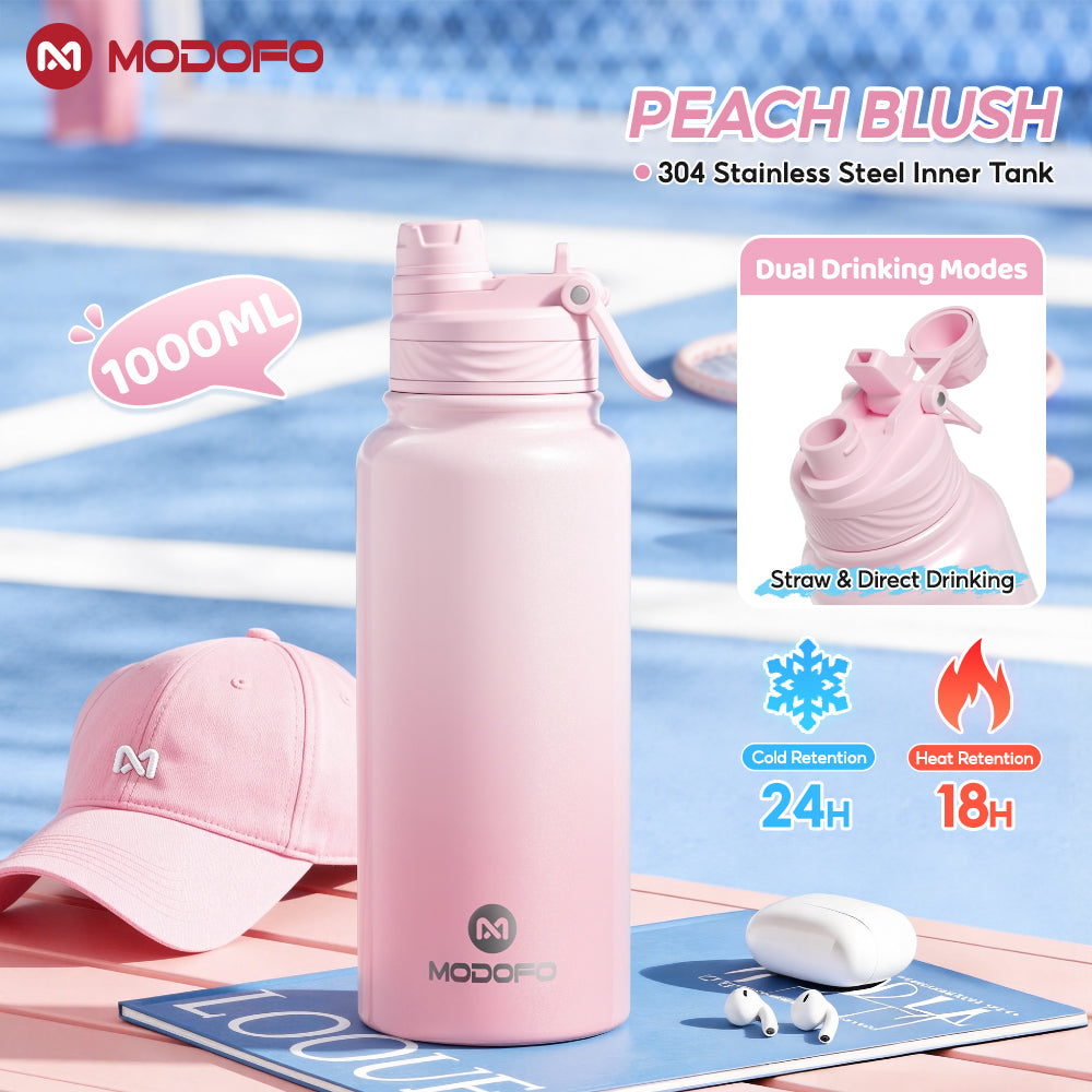 MODOFO 700ml Sports Bottle Insulated Tumbler with Straw Stainless