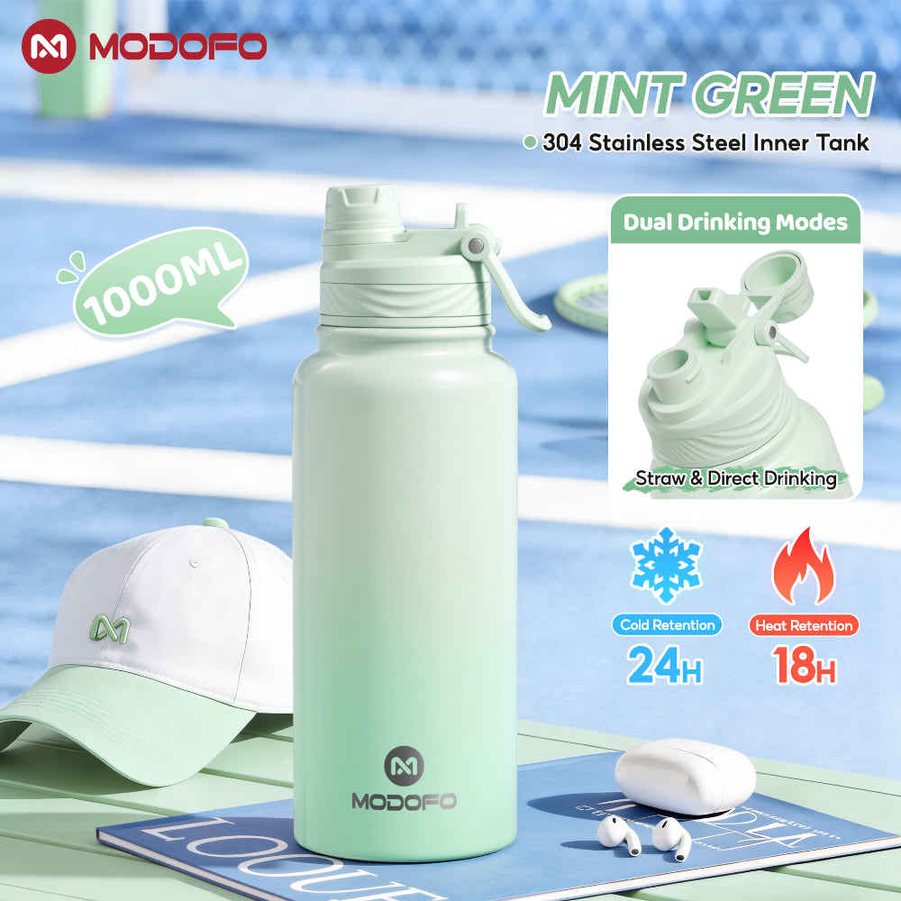 MODOFO 700ml Sports Bottle Insulated Tumbler with Straw Stainless