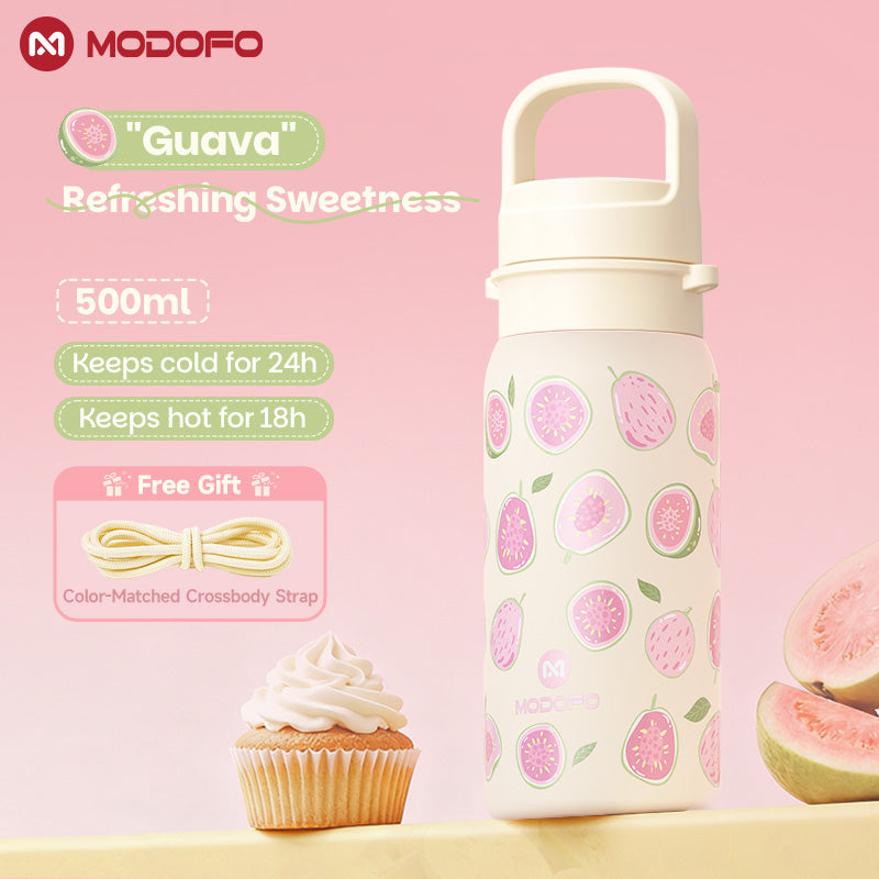MODOFO 500 ml Insulated Tumbler with Strap – Carry Berry  | Compact Stainless Steel Bottle