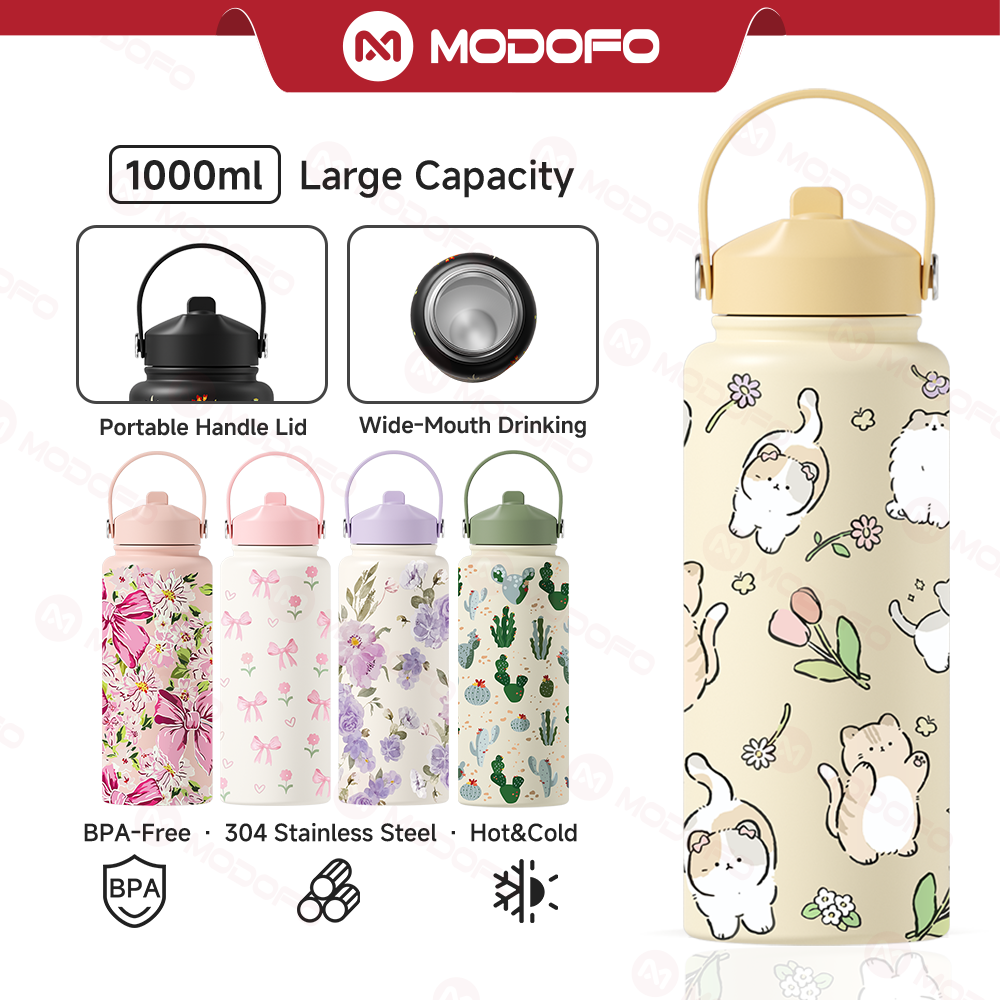 FAFA BEAUTY & MODOFO Featured 530ML/18oz Cat Cartoon Cute Print Thermos Cup