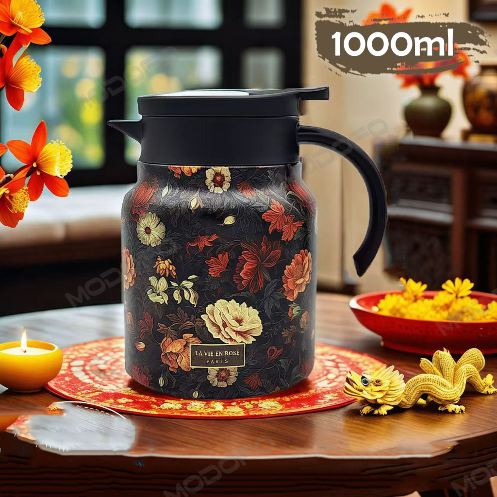 MODOFO 316 Stainless Steel Thermos Teapot | 1 L Thermal Coffee Pot for Hot and Cold Drinks