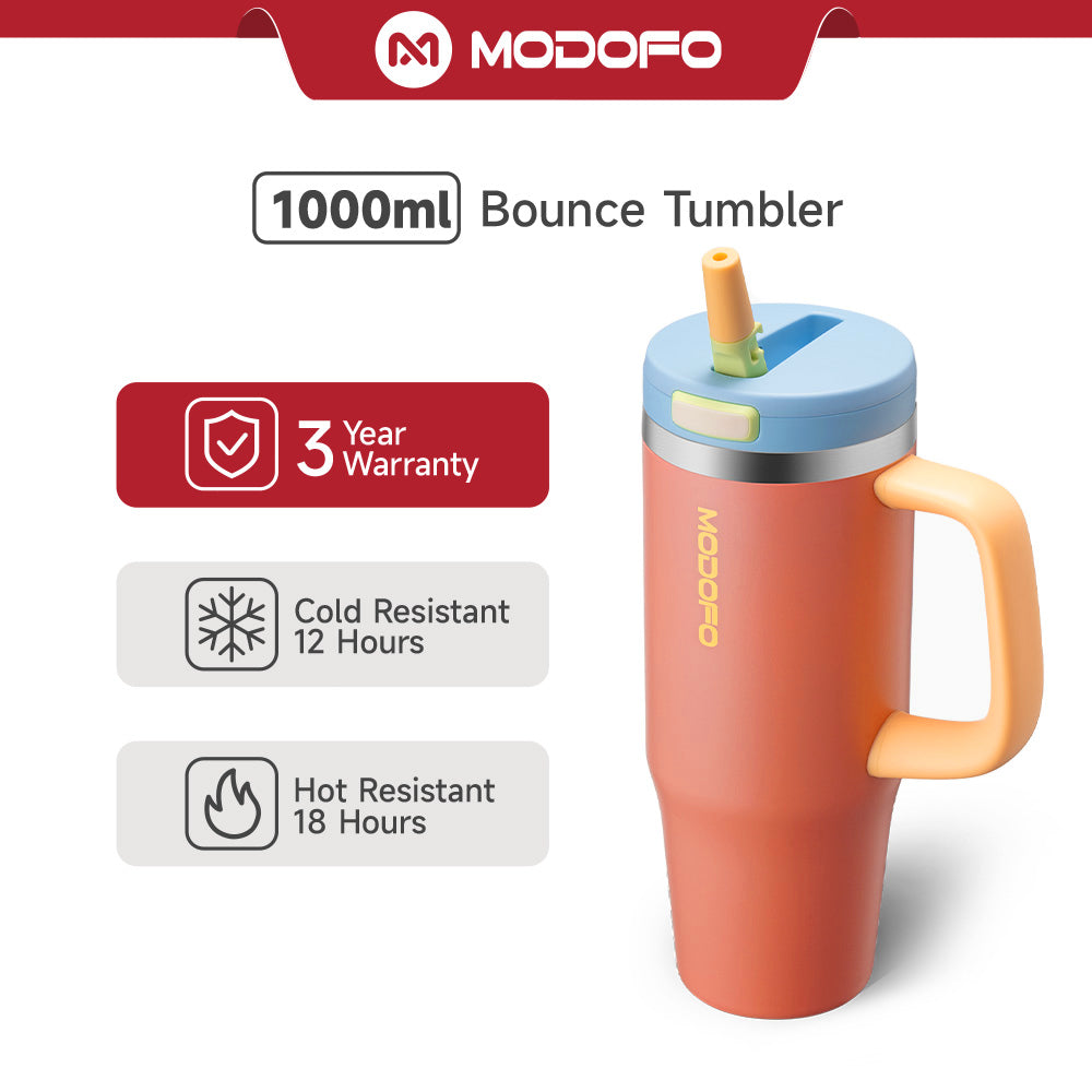 Botol pop-up MODOFO 32oz dengan sedotan, termos baja tahan karat yang cantik dan tahan dingin