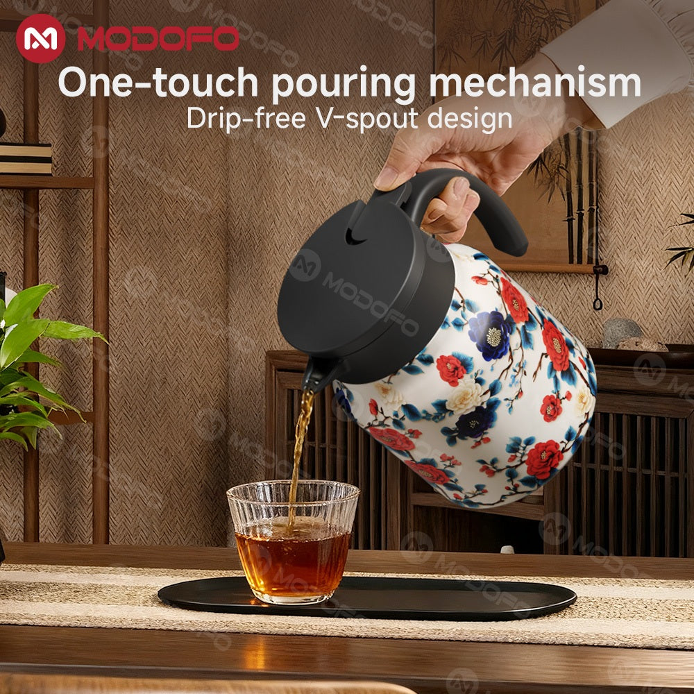 MODOFO 316 Stainless Steel Thermos Teapot | 1 L Thermal Coffee Pot for Hot and Cold Drinks