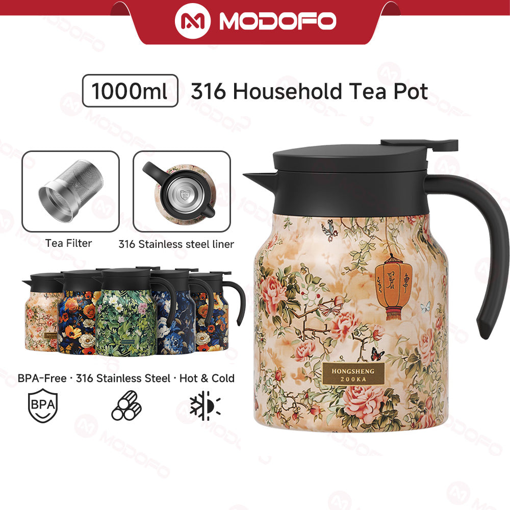 Teko Termos MODOFO 316 Stainless Steel | Teko Kopi Termal 1 L untuk Minuman Panas dan Dingin