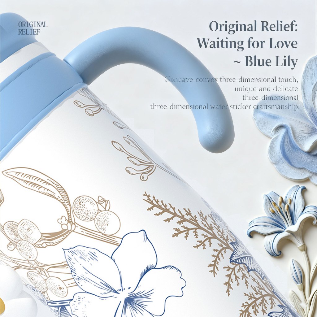 MODOFO 1200ml Ceramic Insulated Water Bottle | Tea Infuser + Straw Multi-functional Sports Water Bottle