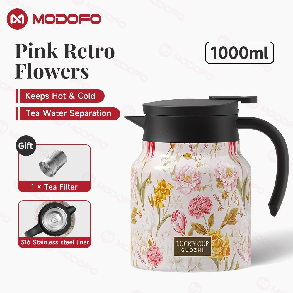 Teko Termos MODOFO 316 Stainless Steel | Teko Kopi Termal 1 L untuk Minuman Panas dan Dingin