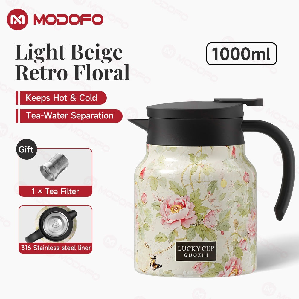 Teko Termos MODOFO 316 Stainless Steel | Teko Kopi Termal 1 L untuk Minuman Panas dan Dingin