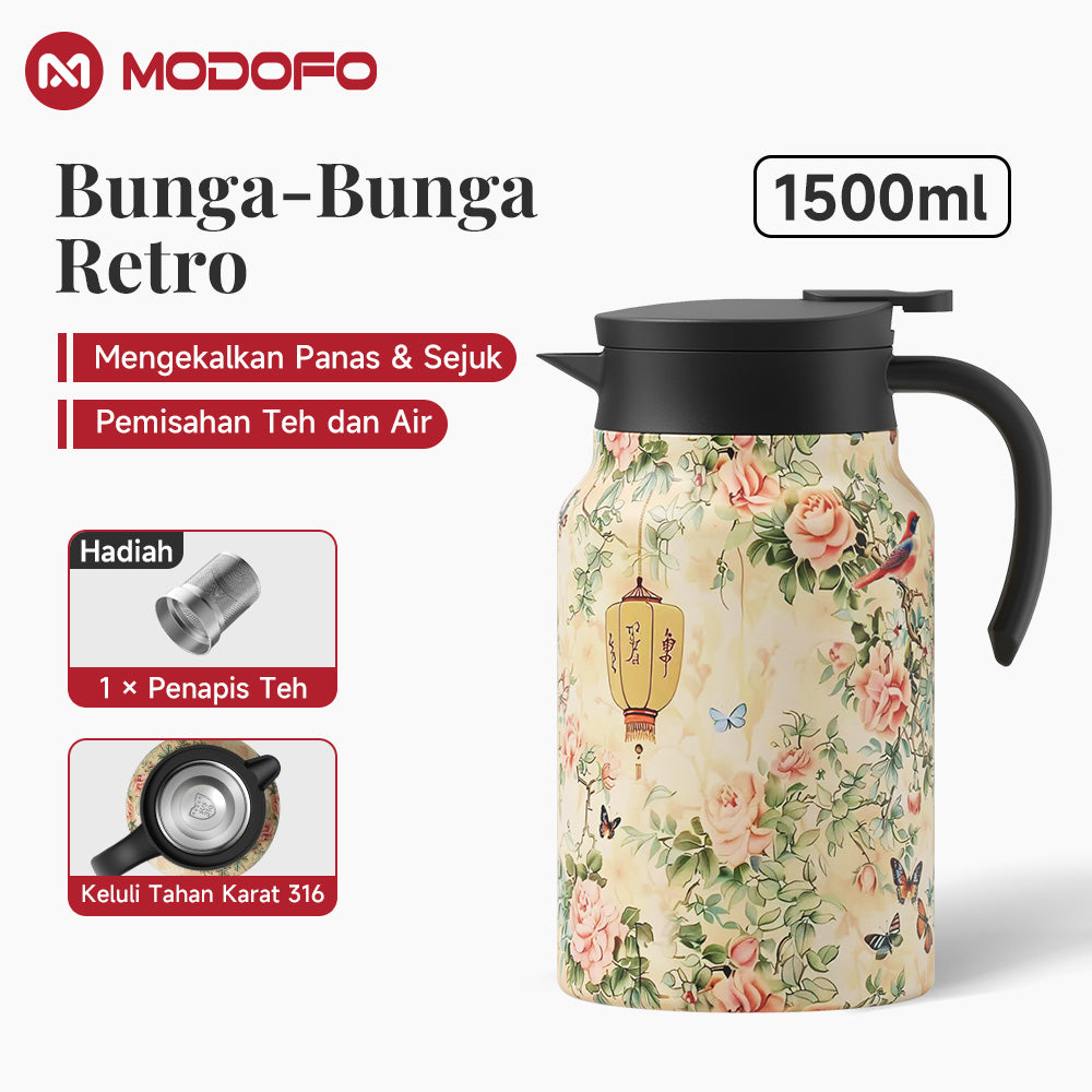 Teko Termos MODOFO 316 Stainless Steel | Teko Kopi Termal 1 L untuk Minuman Panas dan Dingin
